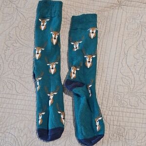 Teal Deer Patterned Men's Socks